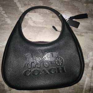 Coach Black Pebbled Leather Shoulder Bag
